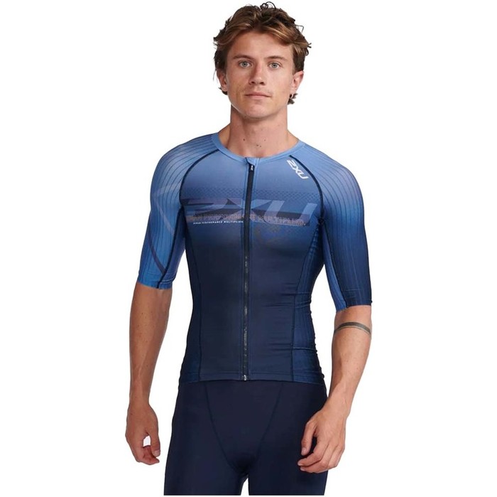 2022 2XU Mens Aero Tri Sleeved Top MT6662a - Midnight